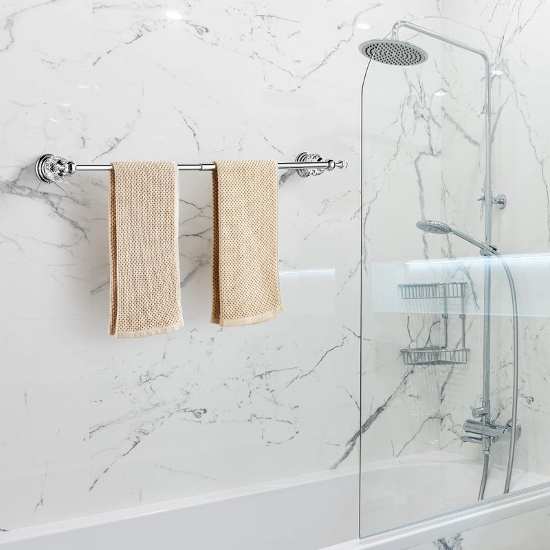 BATHSIR Crystal Towel Bar 24 Inch, Chrome Bathroom Towel Rack, Hand Towel Holder Wall Mounted - Image 4